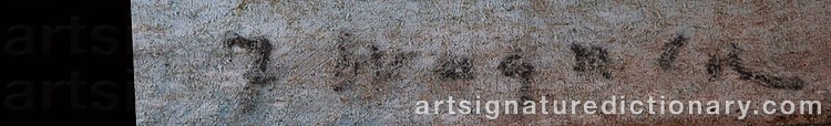 Authentic signature by Frederick R. WAGNER on  artwork