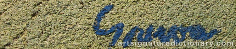 Authentic signature by Knut GRUVA on  artwork