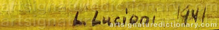 Authentic signature by Luigi LUCIONI on artwork