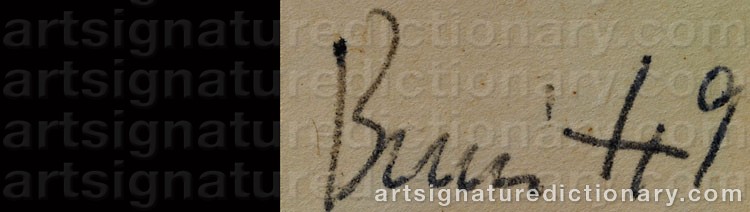 Authentic signature by Alberto BURRI on  artwork