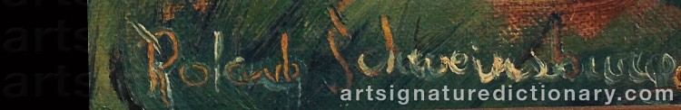 Authentic signature by Roland Arthur SCHWEINSBURG on artwork