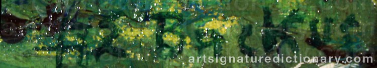 Authentic signature by Albert Ernest BACKUS on  artwork