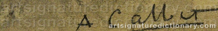 Authentic signature by A. CALLET on  artwork