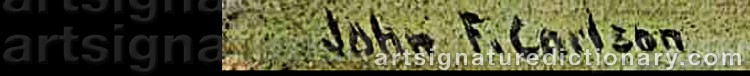 Authentic signature by Johan Fabian CARLSON on  artwork