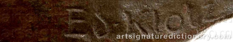 Authentic signature by Edmund KLOTZ on  artwork