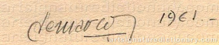 Authentic signature by Hugo DEMARCO on Painting/Watercolour artwork