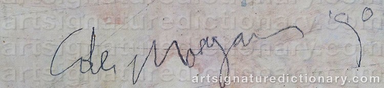Authentic signature by Cole MORGAN on  artwork