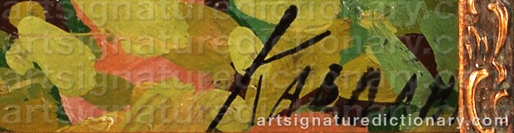 Authentic signature by Valentin KAVOLINE on  artwork