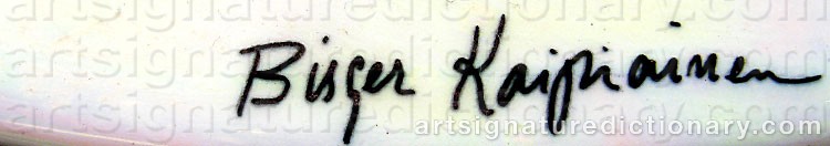 Authentic signature by Birger KAIPIAINEN on artwork