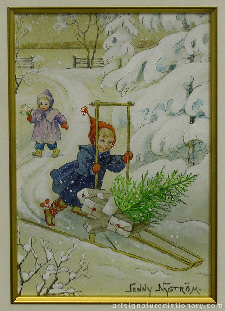 Close-up details showing Jenny NYSTRÖM signature forgery characteristics