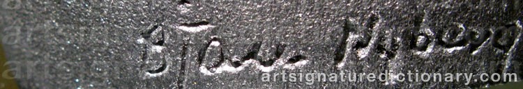 Authentic signature by Björn NYBERG on Sculpture artwork