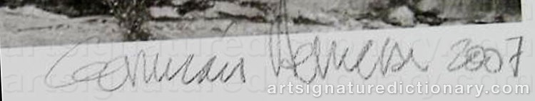 Authentic signature by Germán HERRERA on  artwork