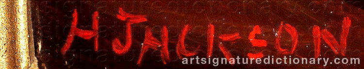 Authentic signature by H. Sinclair JACKSON on  artwork