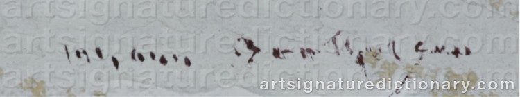 Authentic signature by Johann Henrik Carl BERTHELSEN on Painting/Watercolour artwork