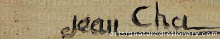 Authentic signature by Jean Cha CHA on  artwork