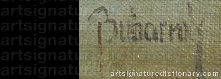 Authentic signature by Andreas Gyula BUBARNIK on  artwork