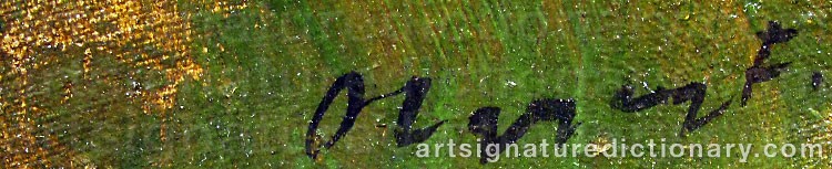 Authentic signature by Ferenc OLGYAY on  artwork