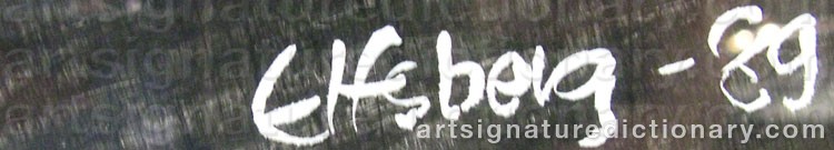 Authentic signature by Bror-Erik ELFSBERG on  artwork