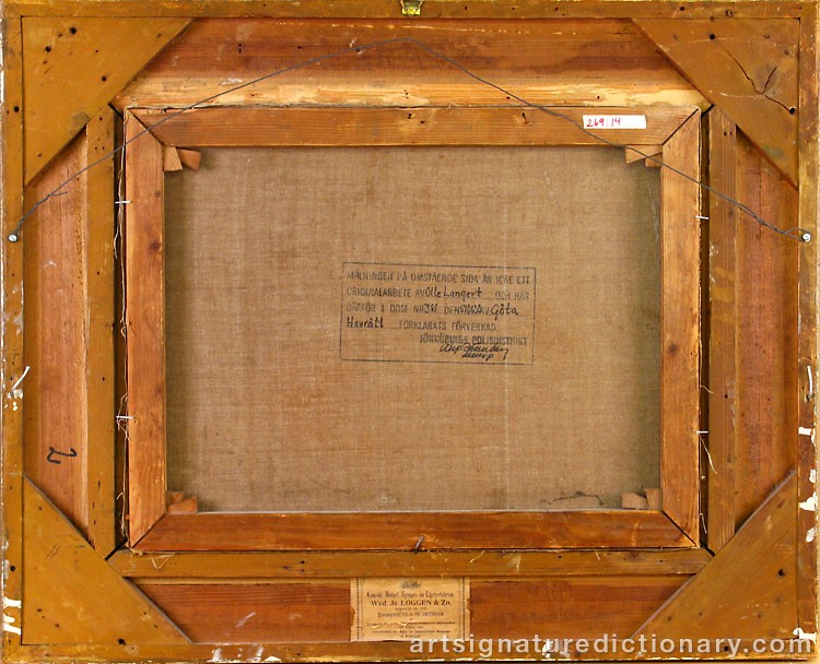 Close-up details showing Olle LANGERT signature forgery characteristics