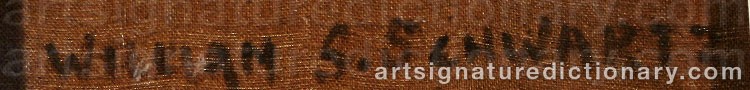 Authentic signature by William Samuel SCHWARTZ on artwork