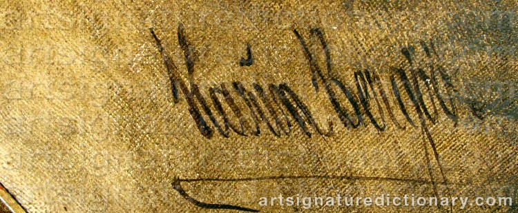 Authentic signature by Karin BERGÖÖ on  artwork