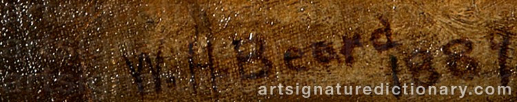 Authentic signature by William Holbrook BEARD on  artwork