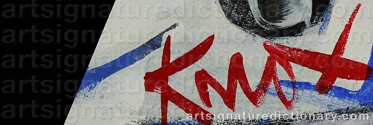 Authentic signature by Knox MARTIN on  artwork