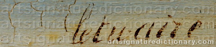 Authentic signature by Pierre LETUAIRE on  artwork