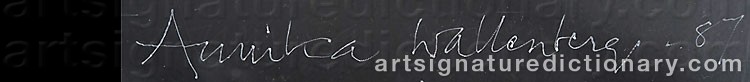 Authentic signature by Annika WALLENBERG on  artwork