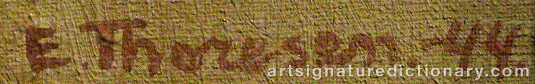 Authentic signature by Else THORESEN on artwork