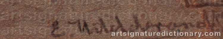 Authentic signature by Eduard HILDEBRANDT on artwork