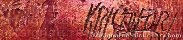 Authentic signature by Jan KRISTOFORI on  artwork