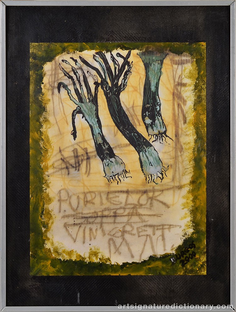 Close-up details showing Martin BURGOS signature forgery characteristics