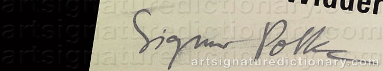 Authentic signature by Sigmar POLKE on  artwork