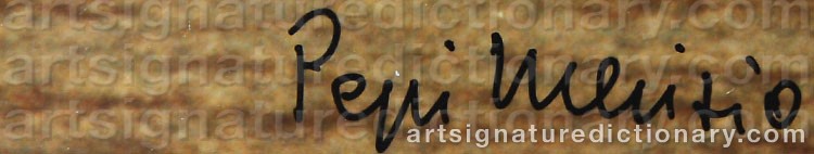 Authentic signature by Pepi MERISIO on  artwork