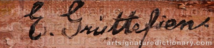 Authentic signature by Elisabeth GRÜTTEFIEN-KIEKEBUSCH on  artwork