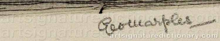 Authentic signature by George MARPLES on  artwork