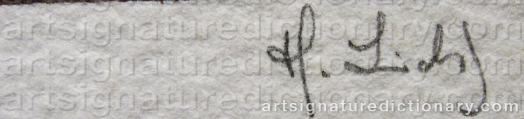 Authentic signature by Håkan LINDSKOG on  artwork