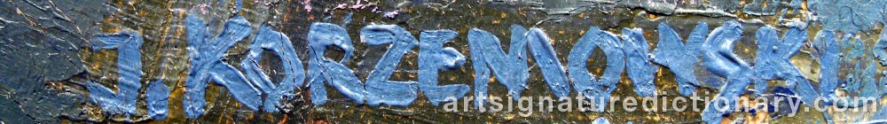 Authentic signature by Jerzy KORZENIOWSKI on  artwork