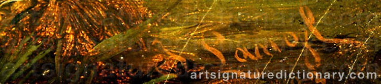 Authentic signature by Josef LANGL on artwork