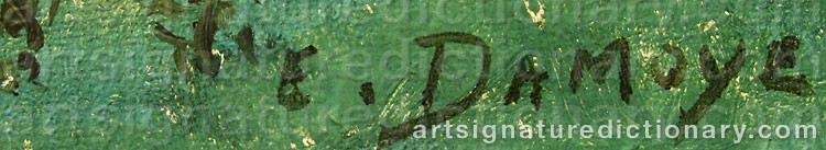 Authentic signature by Pierre Emmanuel DAMOYE on  artwork