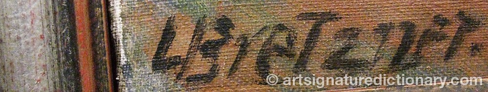 Authentic signature by Karin Charlotta ‘Lotty’ BRETZNER on  artwork