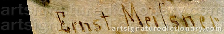 Authentic signature by Ernst Adolf MEISSNER on  artwork