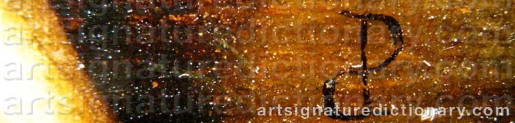 Authentic signature by Cornelis Van POELENBURGH on  artwork