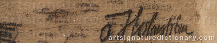 Authentic signature by Otto HOLMSTRÖM on  artwork