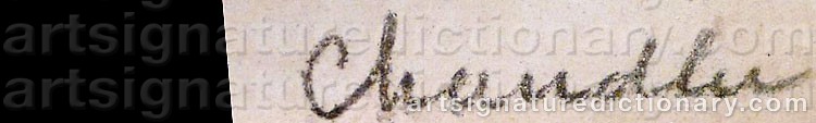 Authentic signature by William Henry CHANDLER on  artwork