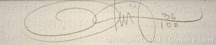 Authentic signature by Olivia De ‘Olivia’ BERARDINIS on Drawing/Graphic/Print artwork