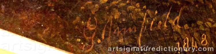 Authentic signature by George ARMFIELD on artwork