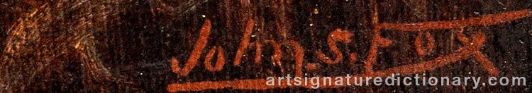 Authentic signature by John Shirley FOX on artwork