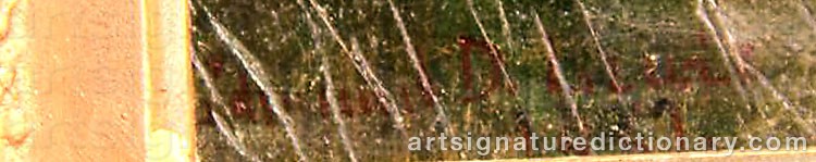 Authentic signature by Edmund Darch LEWIS on artwork